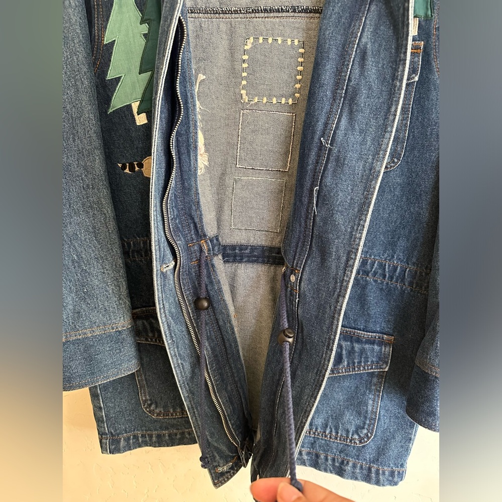 Fall jacket Christopher & Banks Vintage Denim Forest Patch Jacket - Picture 6 of 7